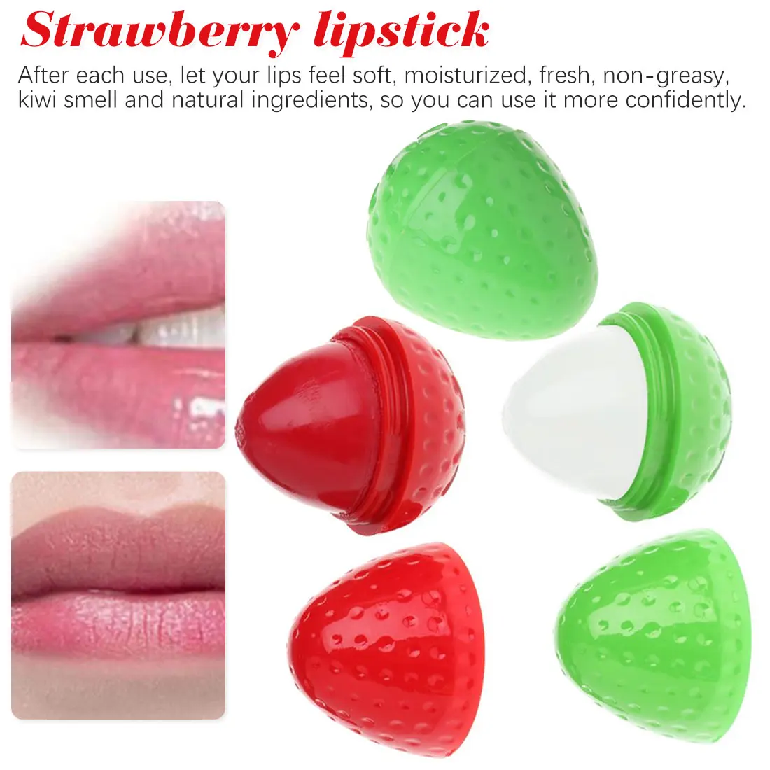 1pcs Strawberry Moisturizer Makeup Lipbalm Labial Glair Sweet Tast Lip balm Cosmetics Lip Color Lipstick Lipgloss Lip Stain