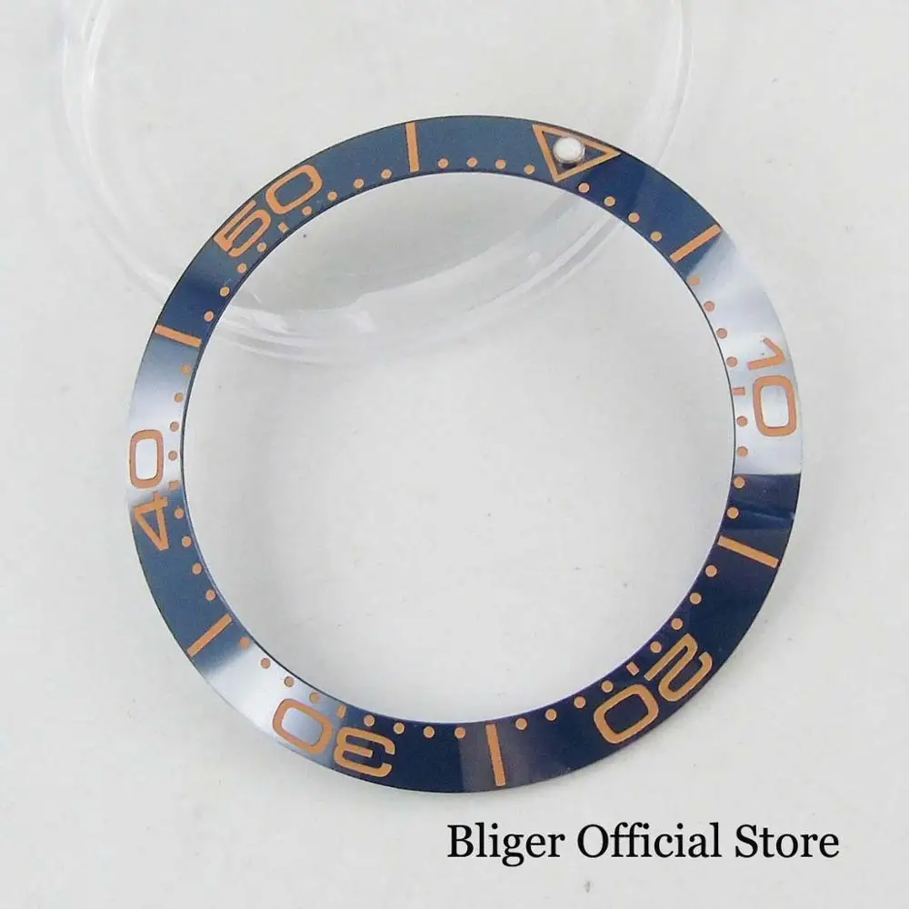 

38mm Blue Watch Bezel Ring Insert with Luminous Marks Fit Automatic Men's Watch
