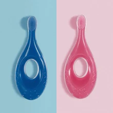 Brosse à dents à manche court pour bébé, Design mignon, dessin animé, 4 couleurs au choix, soins buccaux pour nourrissons, douce, 1 pièce