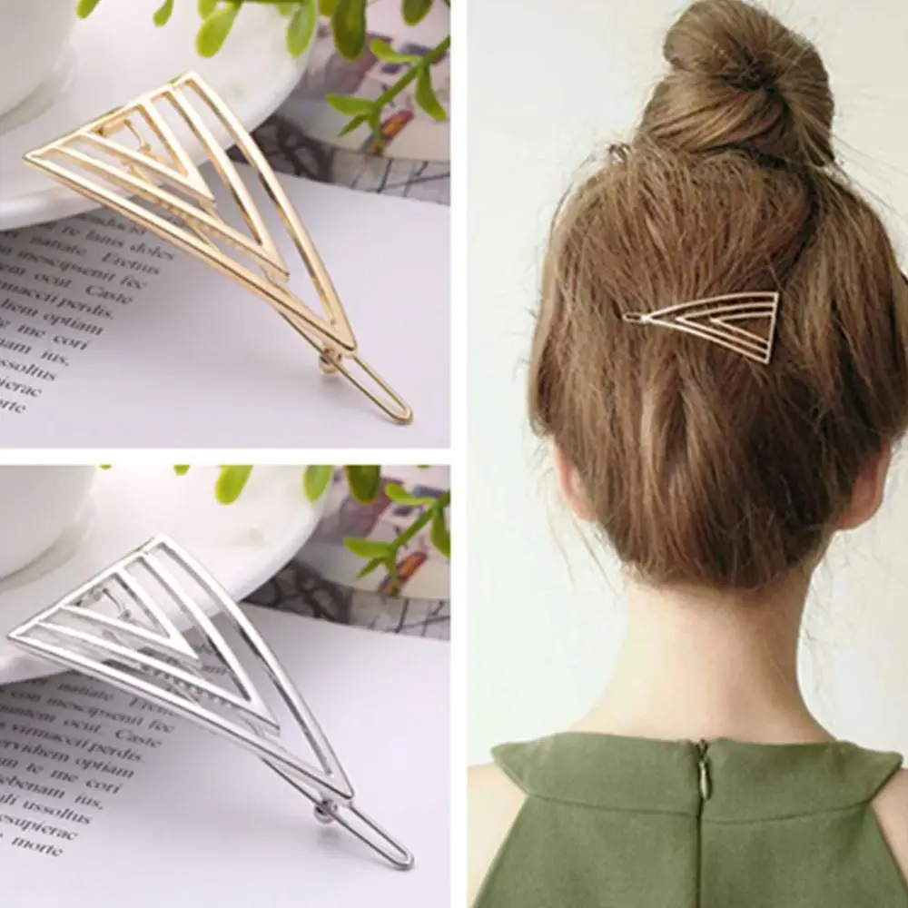 

2020 new CN 1 PC Vintage Hollow Triangle Hair Clips For Women Hairpin Girls Metal Hairpins Barrette Headwear Hairgrip