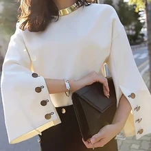 ##Special Price Women Fashion Long Sleeve SplitButton Top White Elegant Top Female Work Wear Office Ladies OL Tops Women Casual Loose Blouse D30 ##Special Price Women Fashion Long Sleeve SplitButton Top White Elegant Top Female Work Wear Office Ladies OL Tops Women Casual Loose Blouse D30