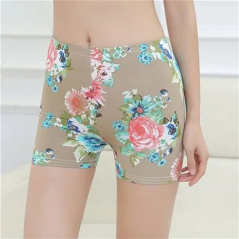 

LJCUIYAO Summer Sexy Shorts Tight Stretch Fitness Sports Wear Skinny Short Breathable Female Push Up Gym Leopard Flowers Letters