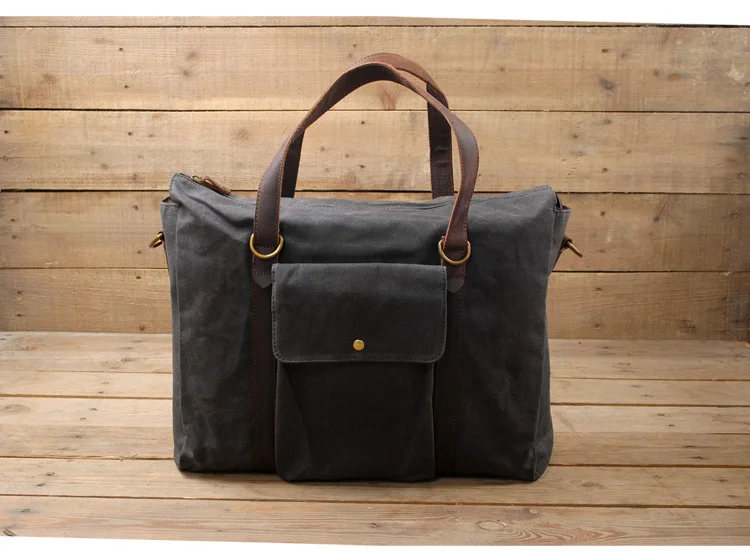 

Unisex Canvas Shoulder Bag Laptop Bag Business Casual Men and Women Briefcase
