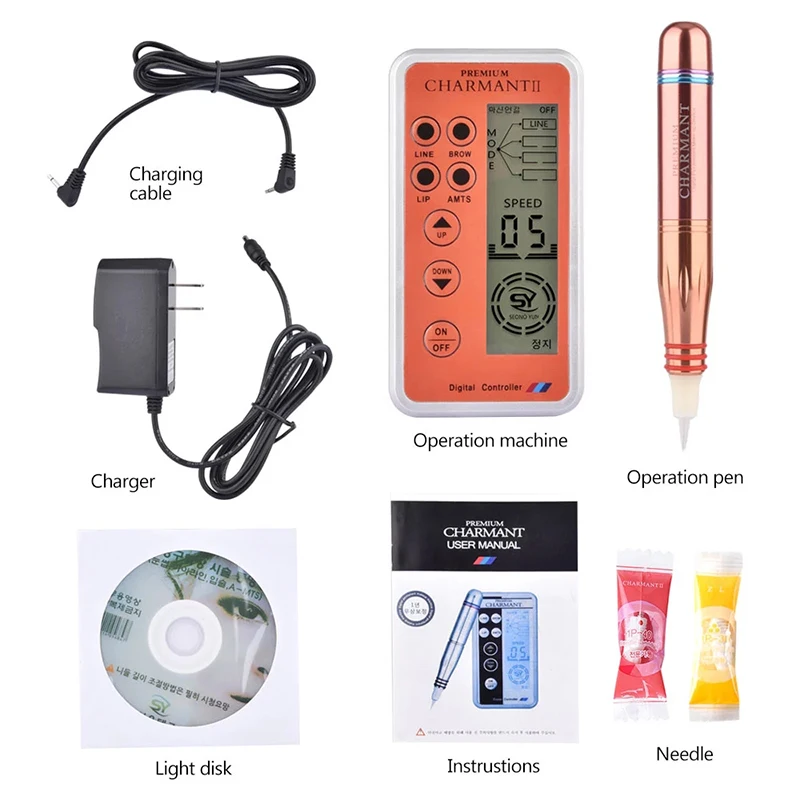 Постоянный макияж Charmant 2 Профессиональные татуировки комплект для бровей татуировки губ Карандаш для глаз Microblading МТС ручка с картриджи