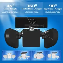 56LED с двойной головкой, вращающийся Солнечный садовый светильник, уличный светильник, настенный светильник