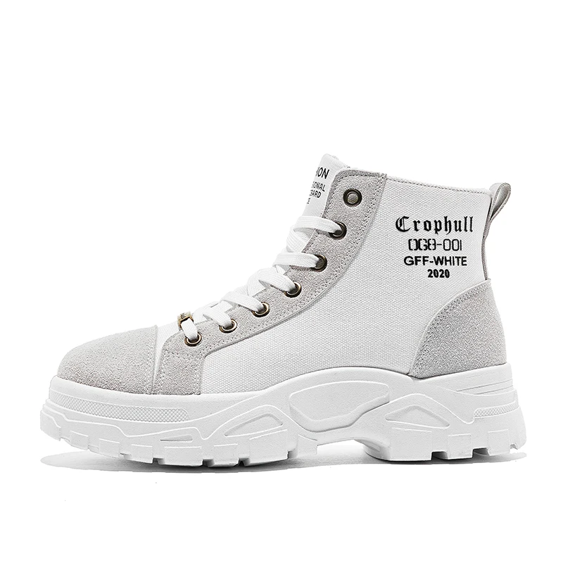 white ankle combat boots