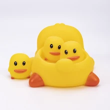 Водные игрушки милые Мумия и ребенок Резиновые гонки крякающий утенок семья Ванна игрушка игра для малыша игрушка 1 большой 3 подарок маленькая утка принимать игрушки для ванной