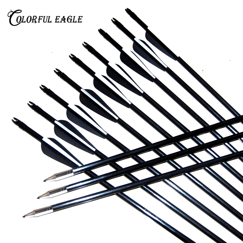6 x 30 Fibreglass Archery Arrows Steel Target Point