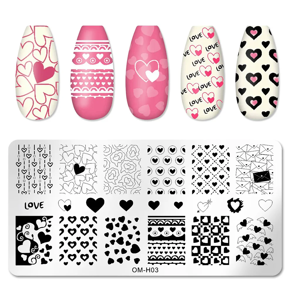 Nail Stickers Art Stamping Template Butterfly Leaves Floral Heart Stamp Plate Stencil Reusable Metal Manicure Nail Accessories