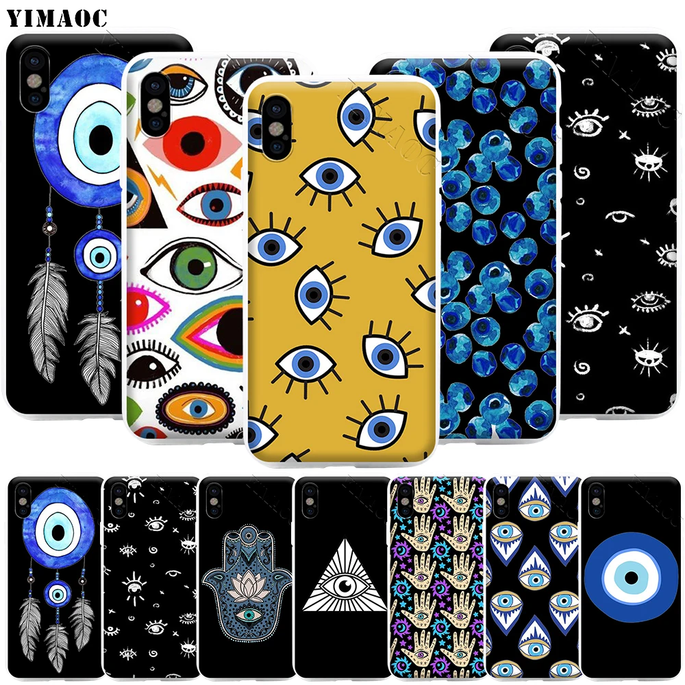 YIMAOC Evil Eye Illustration Phone Case for iPhone 11 Pro XS X XR Max 8 7 6 6S Plus SE 5S | Мобильные телефоны и