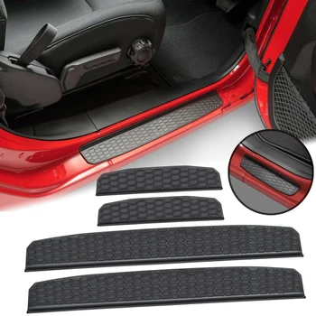 

4 Pcs/set Door Sill Guards Plate Cover Fits for 2018 2019 Jeep Wrangler JL Accessories