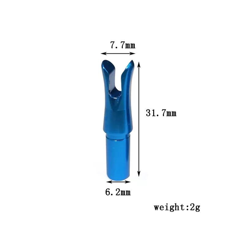 12 шт./партия ArcheryArrow Nocks ID6.2mm Алюминиевая Вставка из сплава Стрелка НОК для