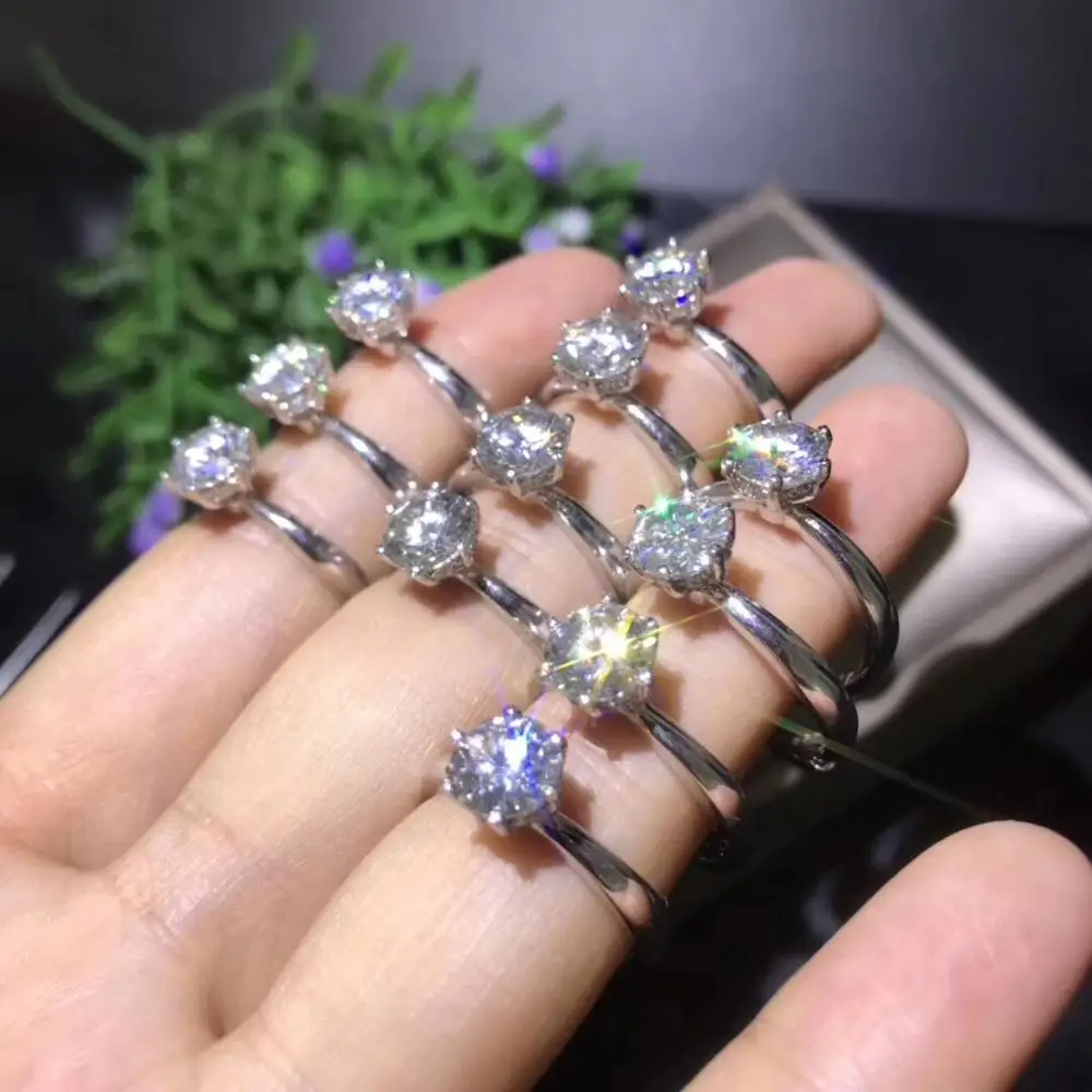 Moissanite новое кольцо, серебро 925 пробы, красивый цвет, сверкающий, 1 карат алмазный подарок