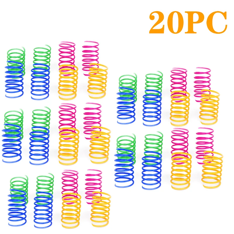pet toys luxury 4/8/16/20pcs Kitten Cat Toys Wide Durable Heavy Gauge Cat Spring Toy Colorful Springs Cat Pet Toy Coil Spiral Springs Pet Intera lamb chop dog toy Toys