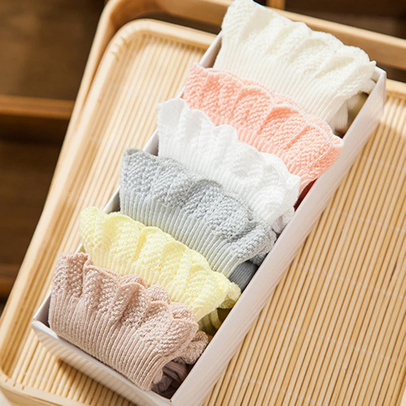 

6 Pairs/Lot Princess Baby Girls Socks Lace Cotton Toddler Newborn Infant Socks for 0-3 Years Mix Colors Socks Baby Gift Box