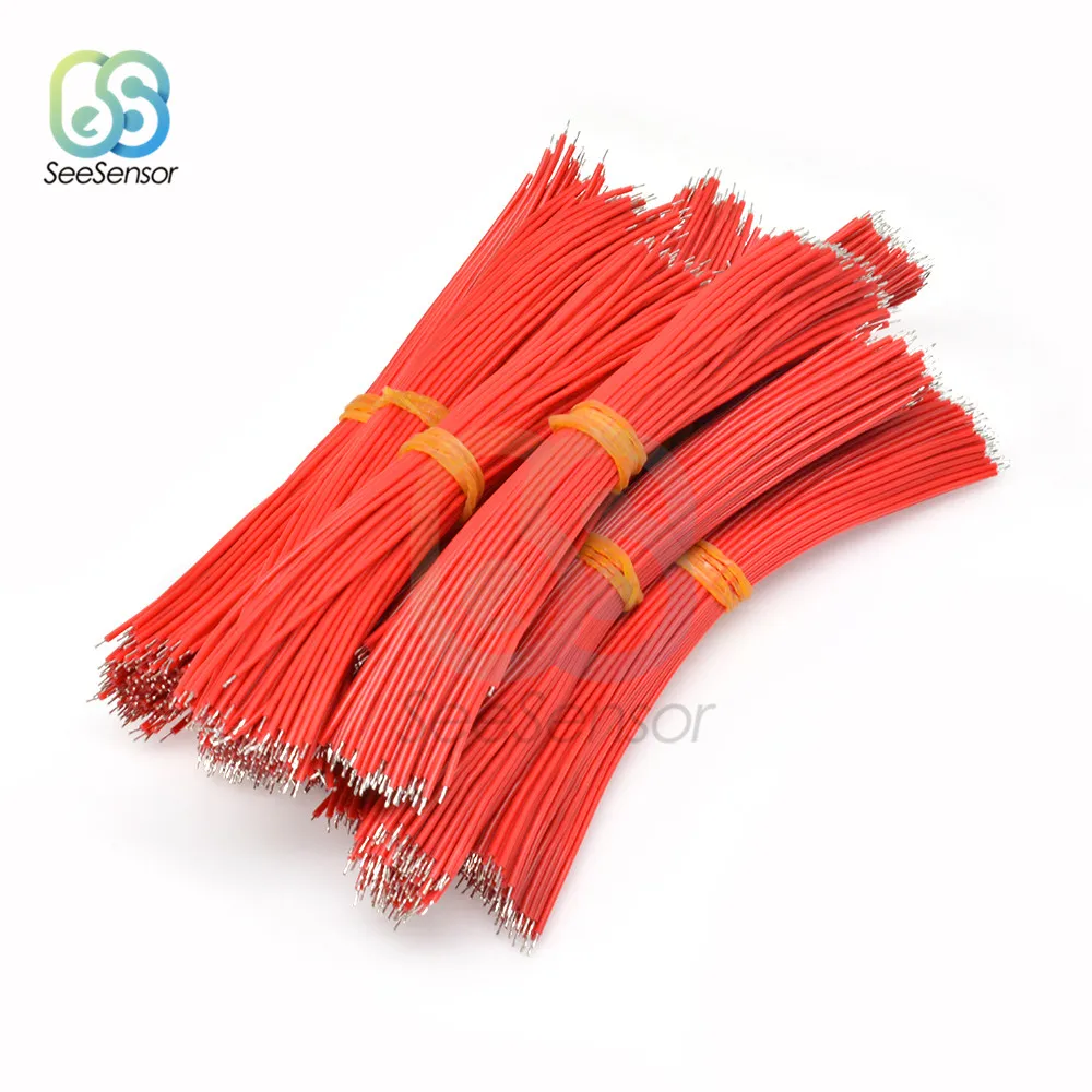 Red 100 шт./лот 24AWG 15 см гальванически лужёные макетная плата припоя кабель Fly джемпер Оловянная проволока проводящие провода 1007-24AWG разъем провода - Цвет: Red