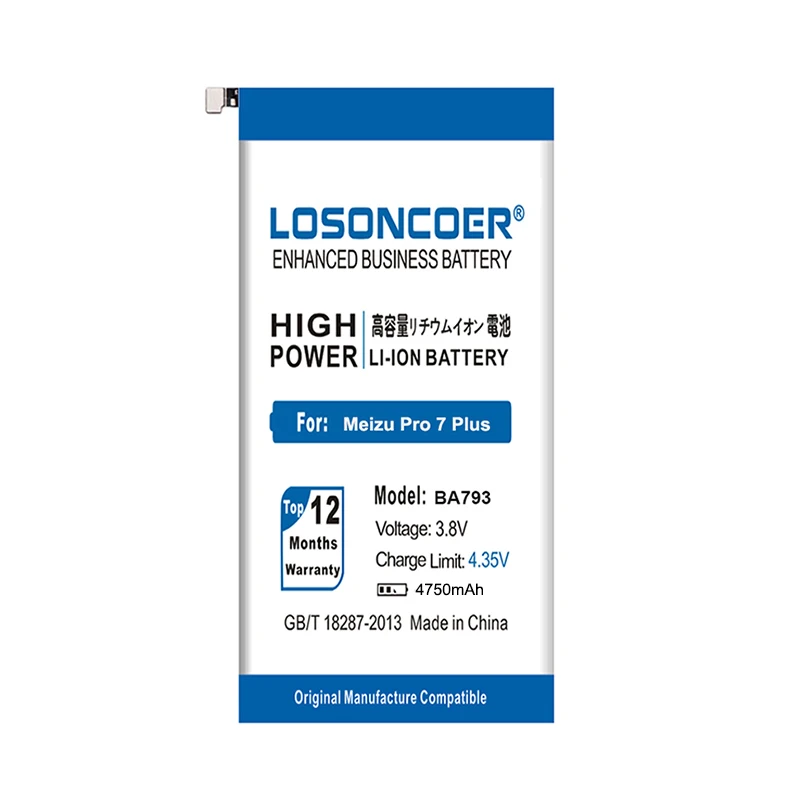 LOSONCOER 4750 мАч BA793 батарея для Meizu Pro 7 Plus BA793 M793Q M793M M793H батареи для сотового телефона+ Инструменты