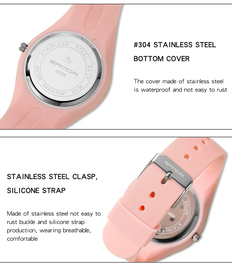 2021 New Sports Electronic 30M Waterproof Multifunction Personality Student Hand Plate Watches Quartz Movement Calendar 6056