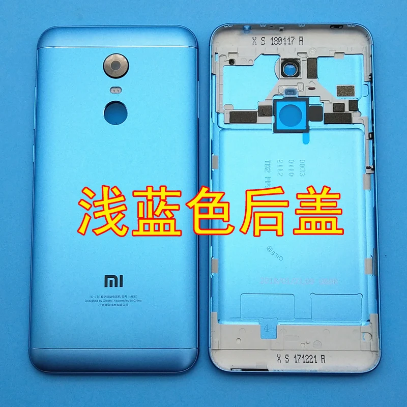 Blue OTMIL задняя крышка с отпечатком пальца для Xiao mi Red mi 5 Plus задняя крышка корпуса задняя крышка батарейного отсека+ боковые кнопки+ стекло для камеры для mi Red mi 5 Plus - Цвет: Blue