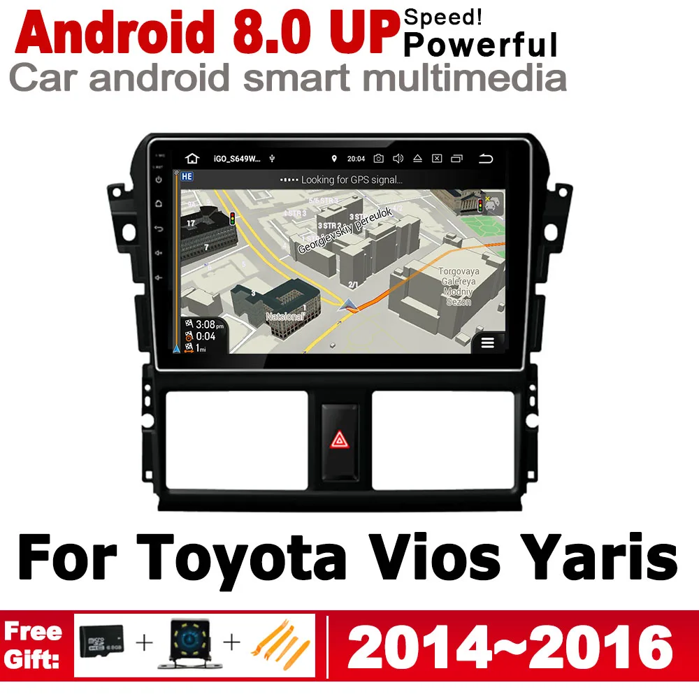 Автомагнитола для Toyota Vios Yaris 2014 2015 2016 Android gps плеер 2 Din HD экран стерео Bluetooth