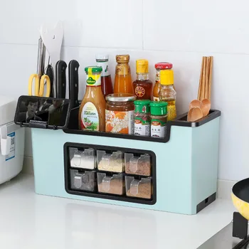 

Multifunction Seasoning Box Rack Kitchen Storage Rack Condiment Bottles Storage Holders Organization Kitchen Supplies Set