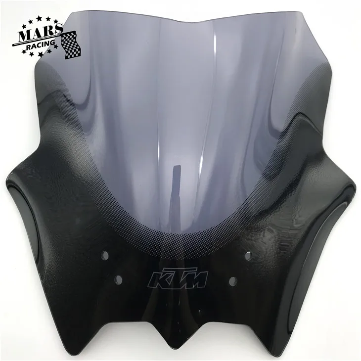 Мотоциклетное ветровое стекло Viser козырек-отражатель подходит для KTM DUKE 125 200 390 duke125 duke200 duke390 Duke120 200 390 - Цвет: Серый