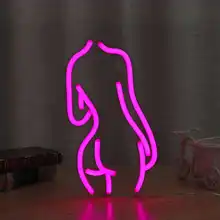 20 Вт, 110-220 В, розовый, Женский светодиодный неоновый светильник, подвесной, для магазина, визуальный, художественный светильник, трубы, для домашнего бара, вечерние, настенный, декоративный светильник ing