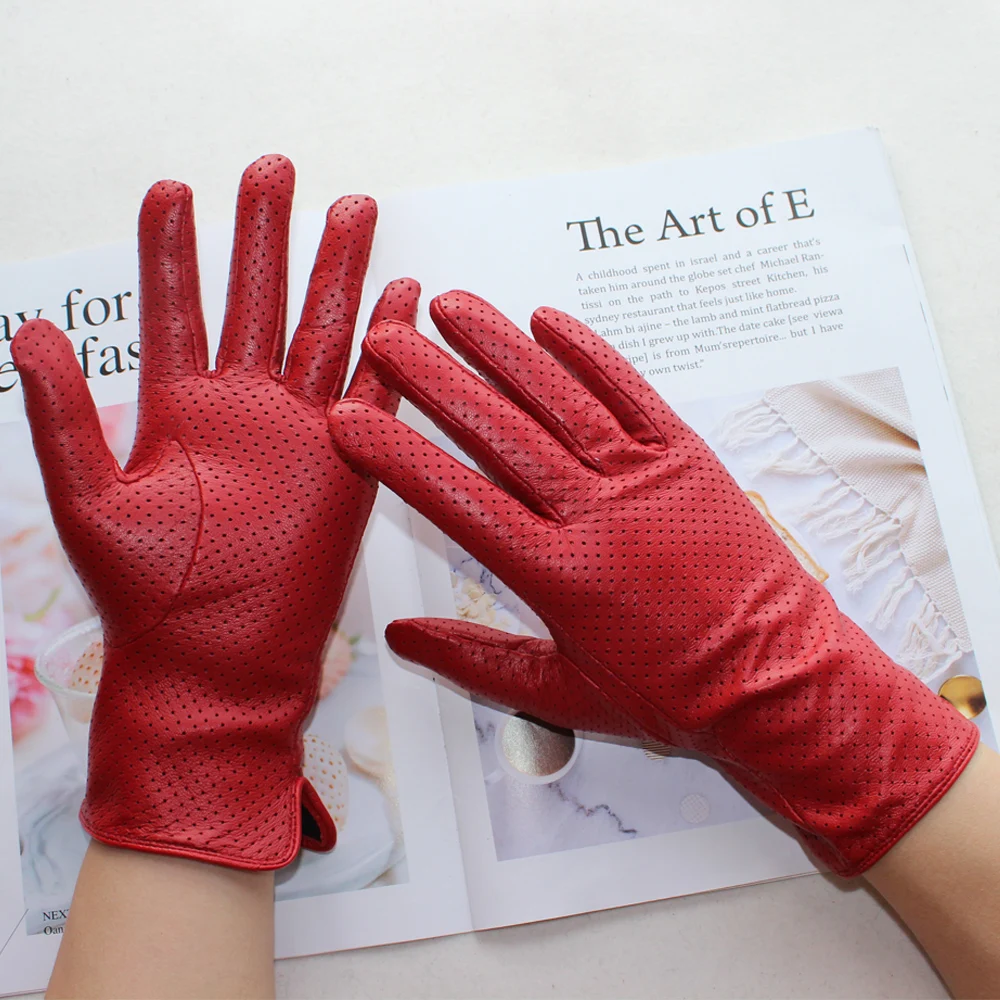 Womens Thin Quality Gloves Mesh Spring Women Gloves Women Goatskin