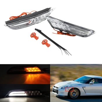 

Clear Lens For Nissan GTR R35 2007-2017 LED Side Marker Light DRL Running Lamp Front Amber