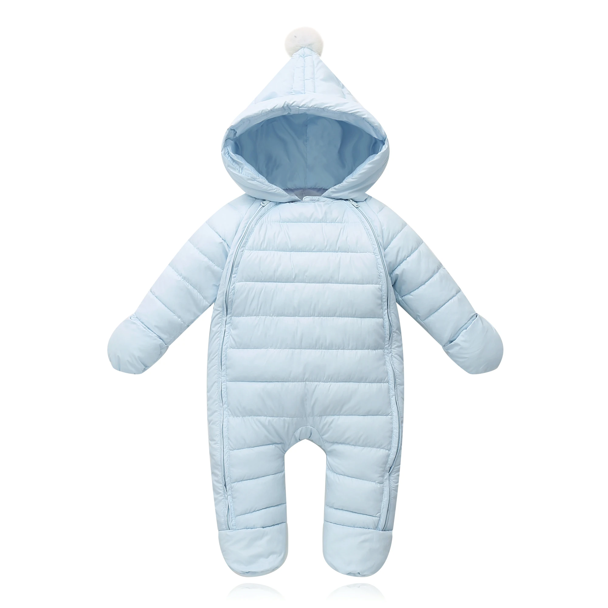 Sky Blue Модная зимняя теплая одежда для малышей 3, 6, 9, 12 месяцев, детские комбинезоны, толстый комбинезон для новорожденных, комбинезон для младенцев мальчиков девочек - Цвет: Sky Blue