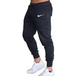 Новые брендовые мужские спортивные штаны с принтом для фитнеса, мужские спортивные штаны для бодибилдинга, тренировок, хлопковые брюки
