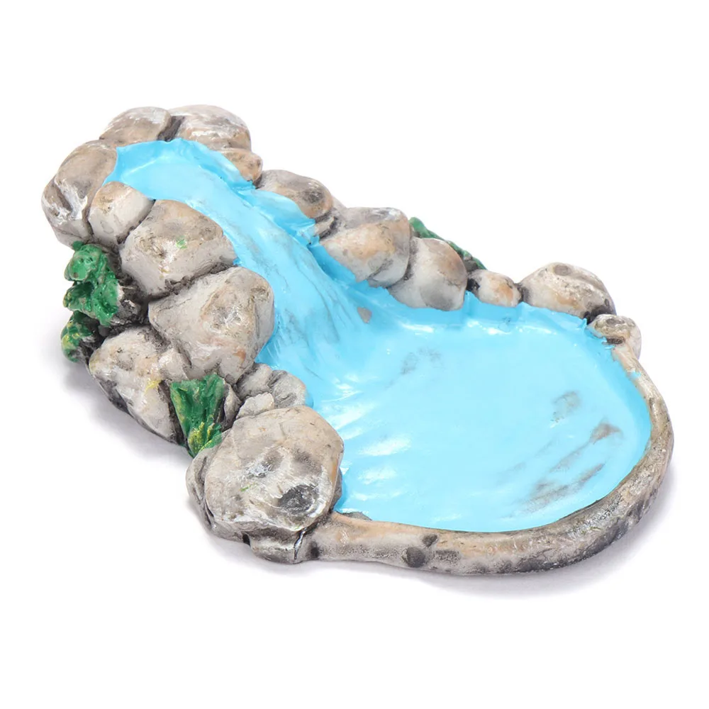 New DIY Miniature Landscape Mini Pool Fairy Tale Garden Lawn Decoration Mountain Doll HouseHome Decoration Crafts Ornaments miniature ornament