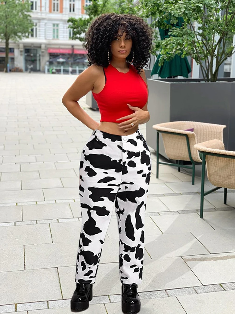High Waist Streetwear Denim Pants 