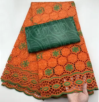

Swiss voile lace in switzerland cotton bazin riche getzner prange+green 2.5+2.5yards bazin riche lace fabric for dress CC-A19