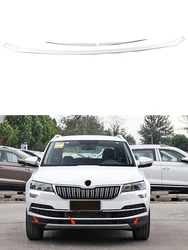Garniture de pare choc avant pour Skoda Karoq 2018 2019 2020, couvercle de grille inférieure, cadre de bande de grille, accessoires de voiture chromés 