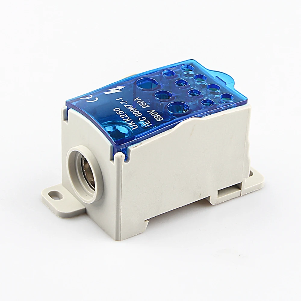 UKK 80A Din Rail Distribution Box Block One In Multiple Out Power Universal Electric Wire Connector Junction Box Terminal Block