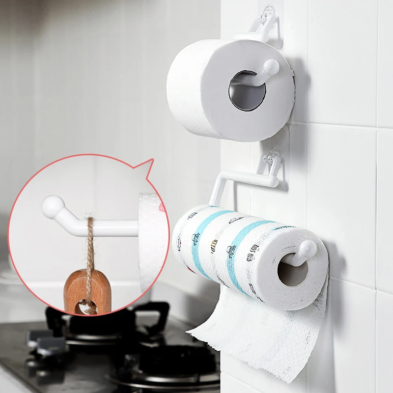 Paper towel holder toilet paper holder toilet roll holder paper towel rack tissue holder Kitchen paper roll holder wall mounted towel hanger rack bar cabinet rag storage organizer shelf toilet paper holders