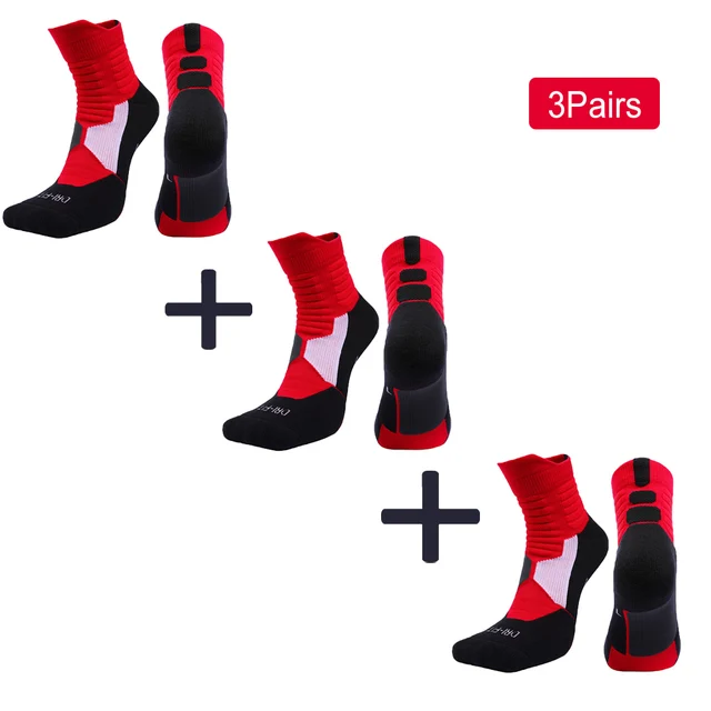 5Pairs Men's socks Breathable Socks women's Compression socks Basketball Socks Football Trekking Running Sport Socks Wintersocks Red-3pairs