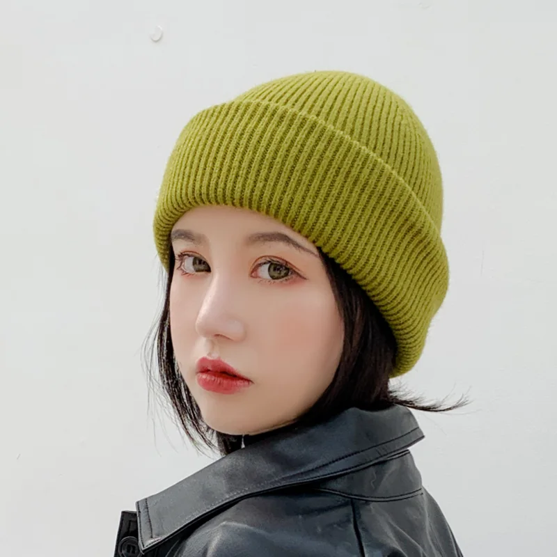 Высококачественная громоздкая шапочка зимняя женская шапка Skullies Beanies вязаная шапка теплая куртка с шерстяной подкладкой для женщин унисекс зимняя Лыжная шапка - Цвет: 12