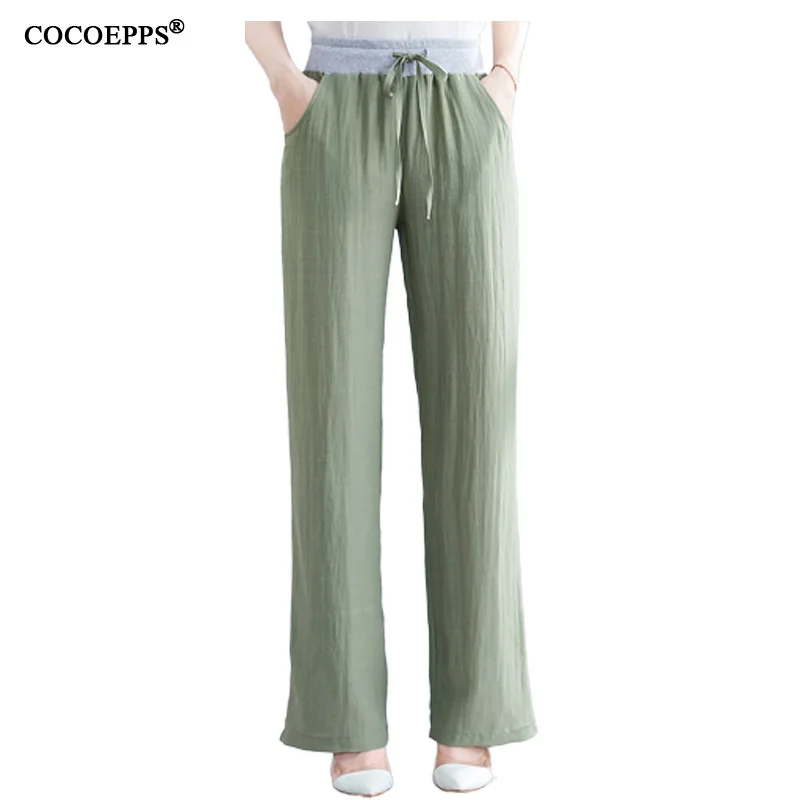 Cotton Linen Casual Ruffled Loose Pants 