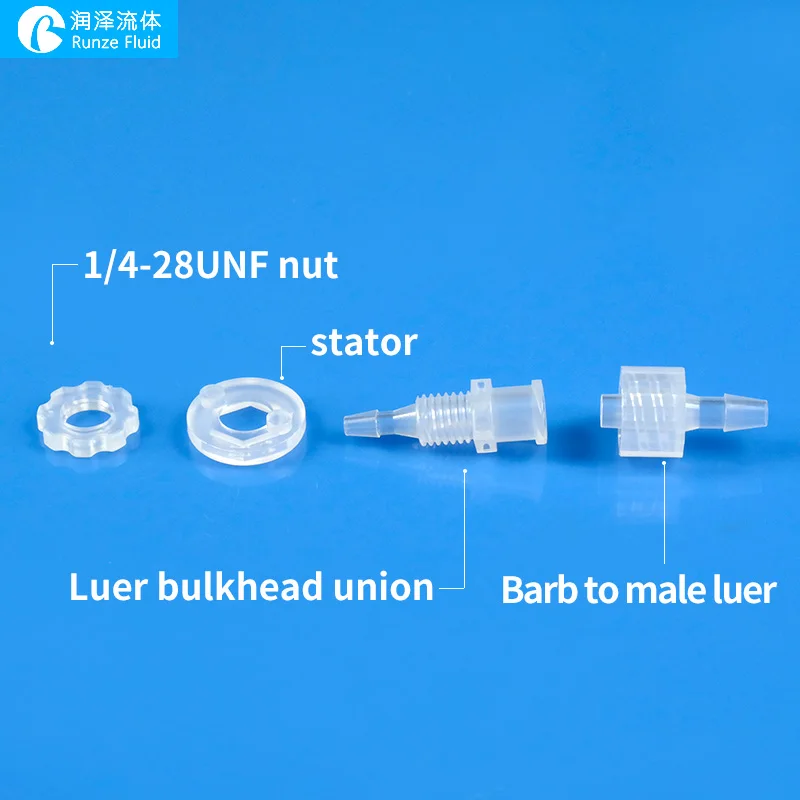 Женские адаптеры Luer Bulkhead с пластиковой монтажной панелью 1/4 28 UNF M10 резьба 1/16