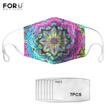 

FORUDESIGNS Bohemia Mandela Floral Pattern Women Mouth Mask Breathable Soft Dustproof Face Mask Fashion Outdoor Anti-dust Masks