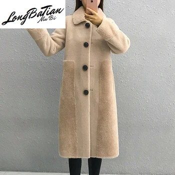 

Fur Sheep Shearling Coat 2020 Winter Jacket Real Wool Coats and Jackets Women Korean Outwear Abrigo Mujer MY