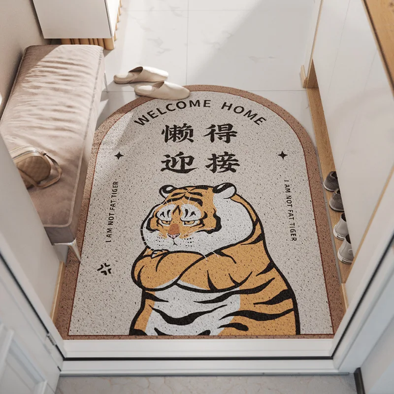CCTM Doormat Carpet Home Cute Tiger PVC Silk Loop Floor Entrance Mats Living Room Bedroom Bathroom Non-Slip Door | Дом и сад