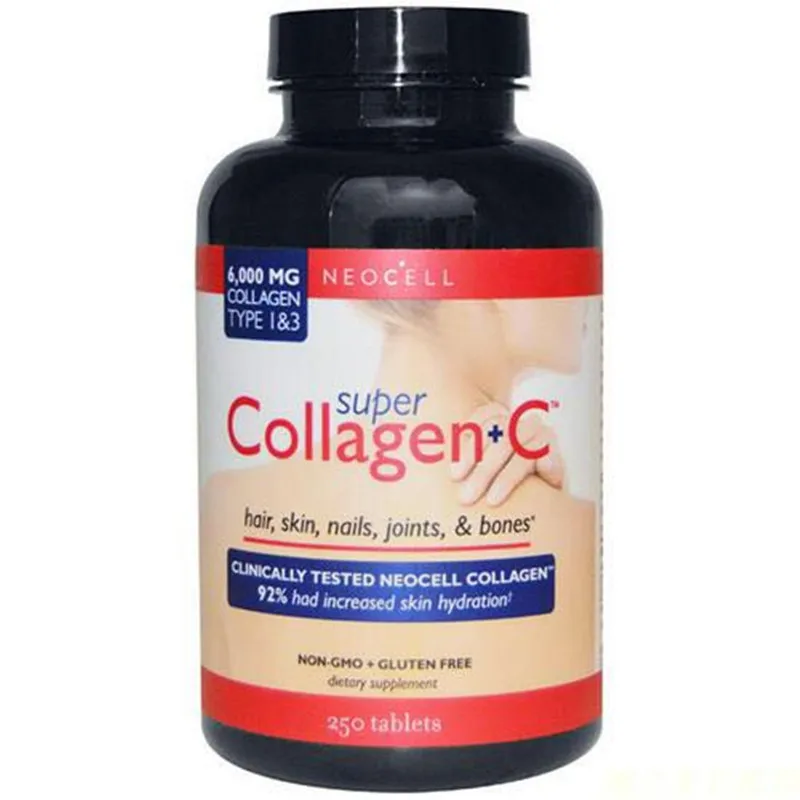 

NeoCell Hydrolyzed Pure hydrolyzed collagen tablets Repair collagen+vitamin C 250 tablets 1 bottle Free shipping