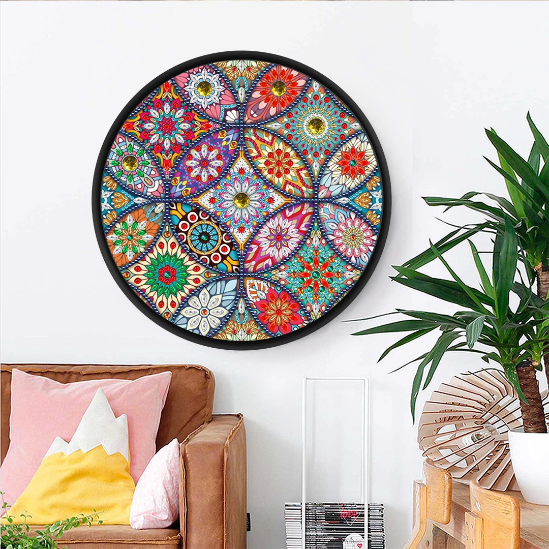 

New Coming mandala Diamond Painting Diamond Embroidery Cross Stitch Painting Round picture frame Home Wall Decoration