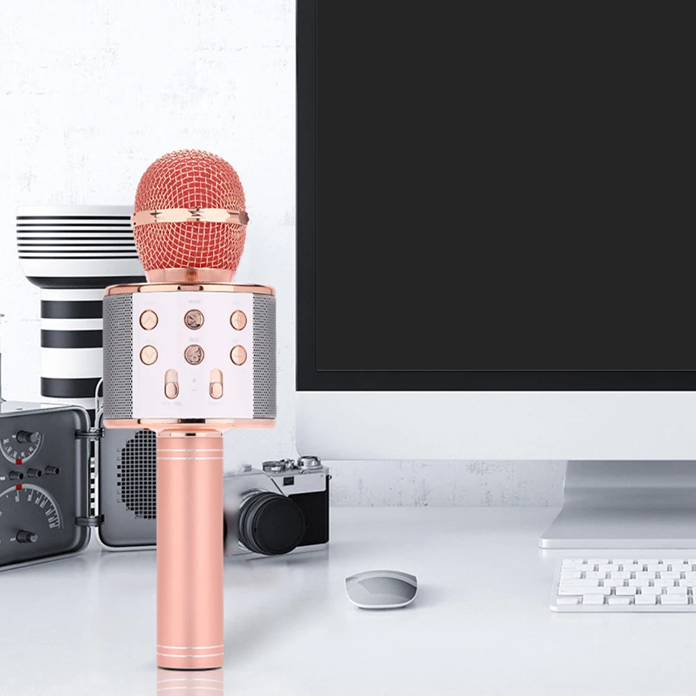 WS 858 wireless microphone professional condenser karaoke mic bluetooth stand radio mikrofon studio recording studio WS858