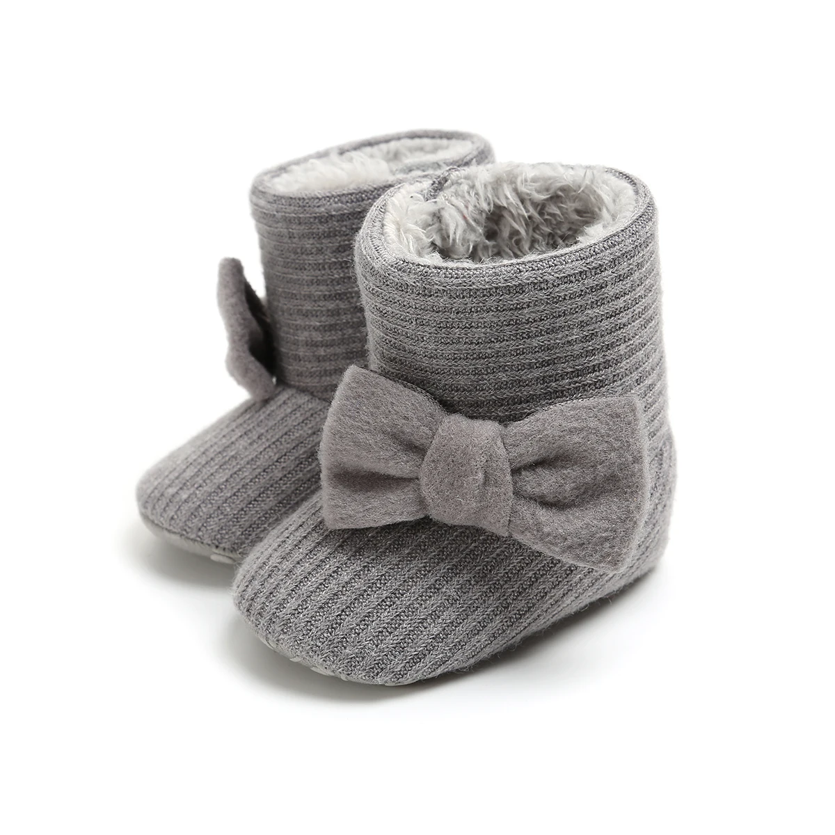 Новое поступление, очаровательные зимние детские теплые ботинки мягкие зимние ботинки с бантом для малышей теплая хлопковая обувь для малышей плюшевые ботиночки из хлопка
