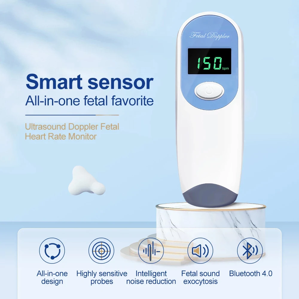 Prenatal Doppler Fetal Baby Heart Rate Monitor Home Pregnancy Detector LCD Display No Radiation Women | Красота и здоровье