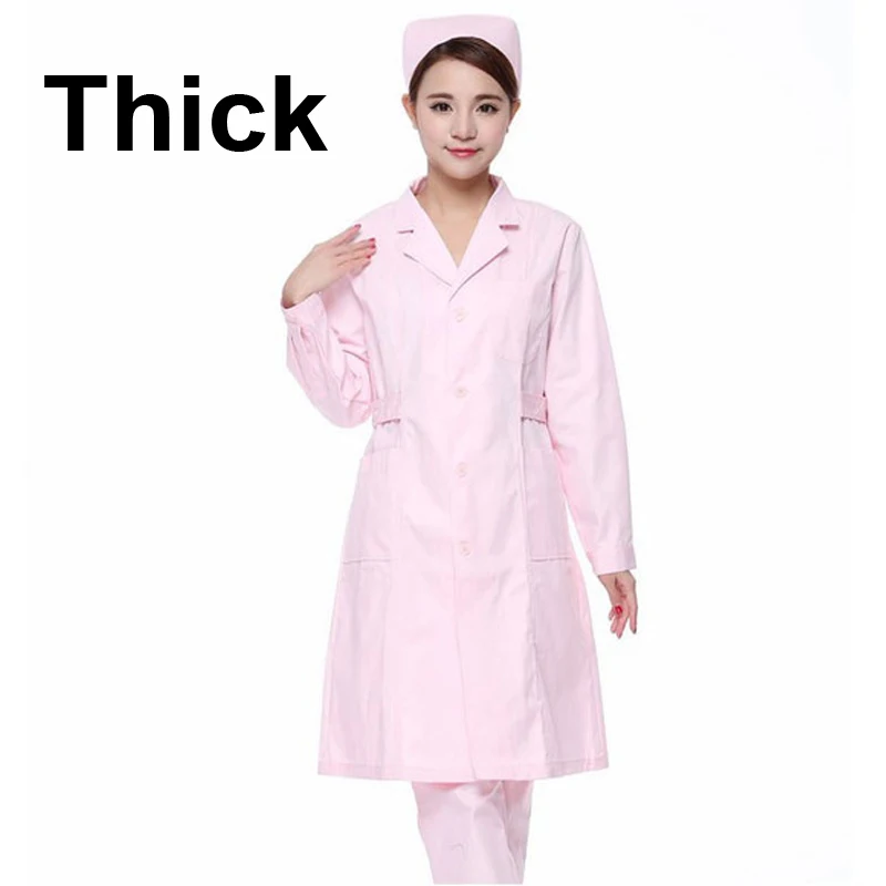 Pink thick full Высокое качество короткий и полный рукав спа Больница униформа медсестры женское платье Медицинские костюмы Твердые Скраб Топы клиника одежда - Цвет: Pink thick full